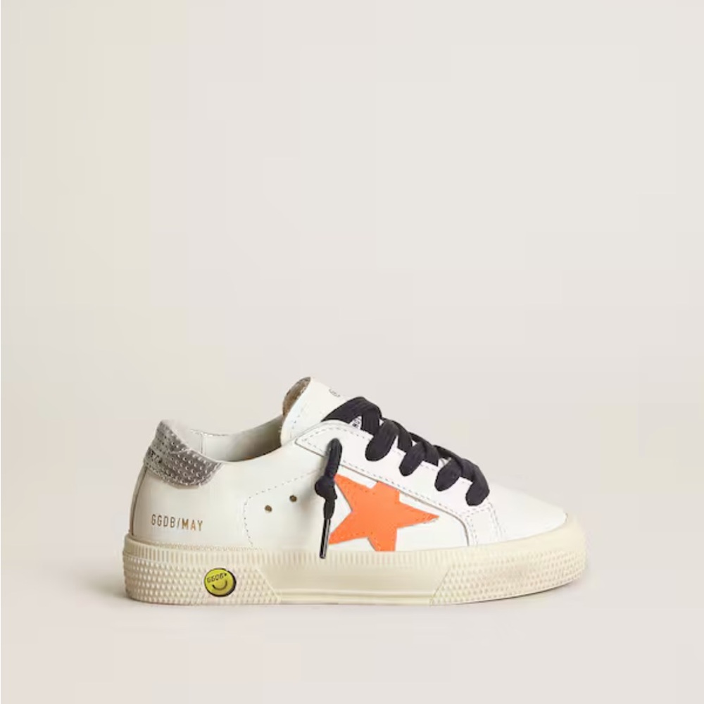Golden Goose Kids Sneakers in White and Orange